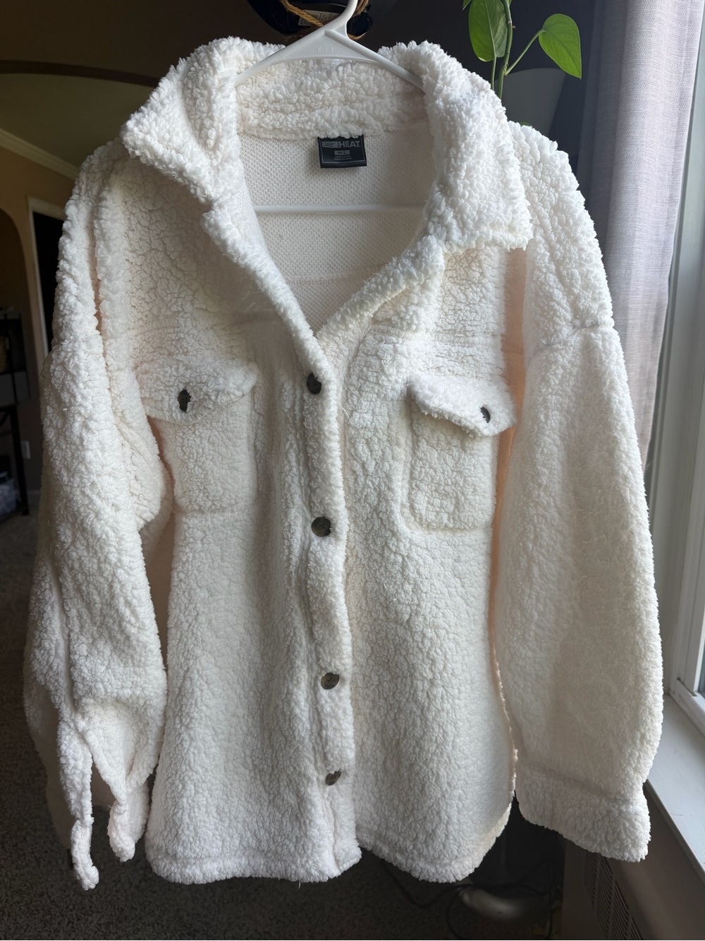 32 Degrees Cream Sherpa Teddy Jacket with Flap Pockets